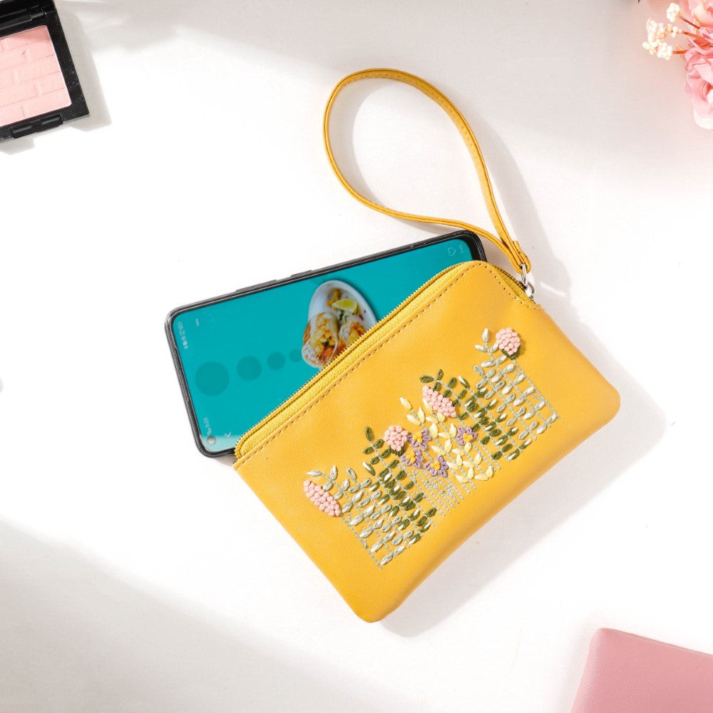 Fronds And Blooms Coin Pouch Yellow Nestasia