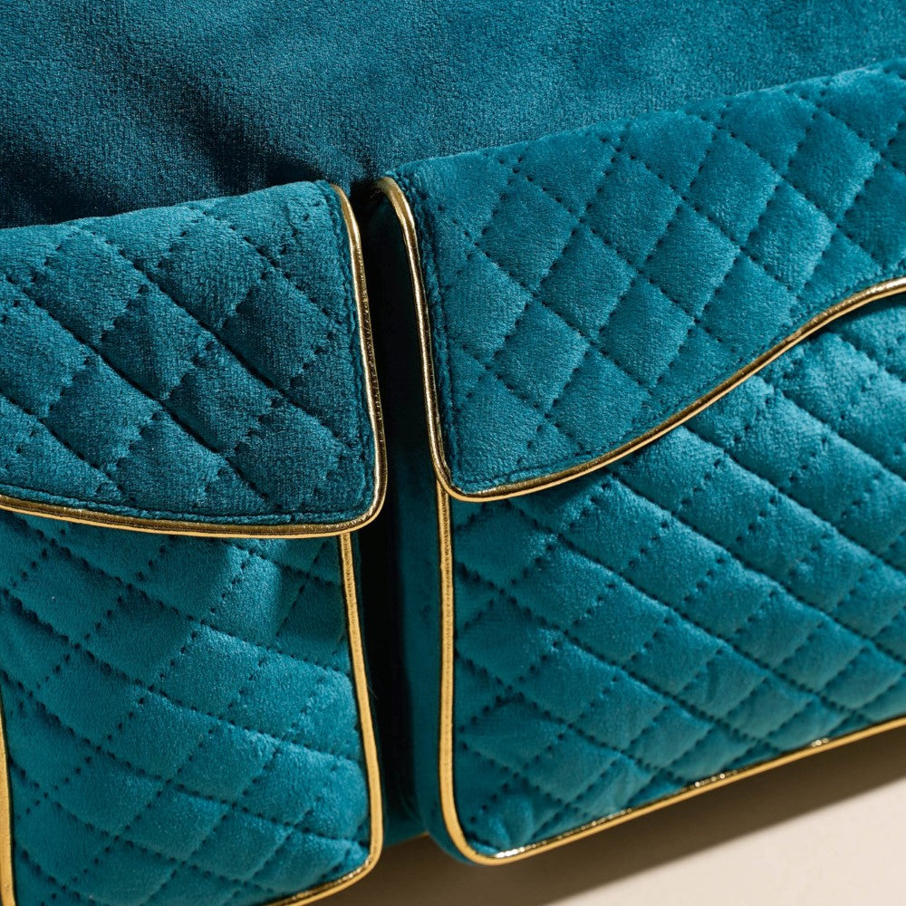 Laptop Bag Luxe Velvet Sleek Dark Green 14 x 10.5 Inch Nestasia