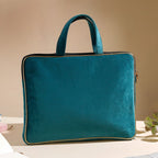 Laptop Bag Luxe Velvet Sleek Dark Green 14 x 10.5 Inch Nestasia