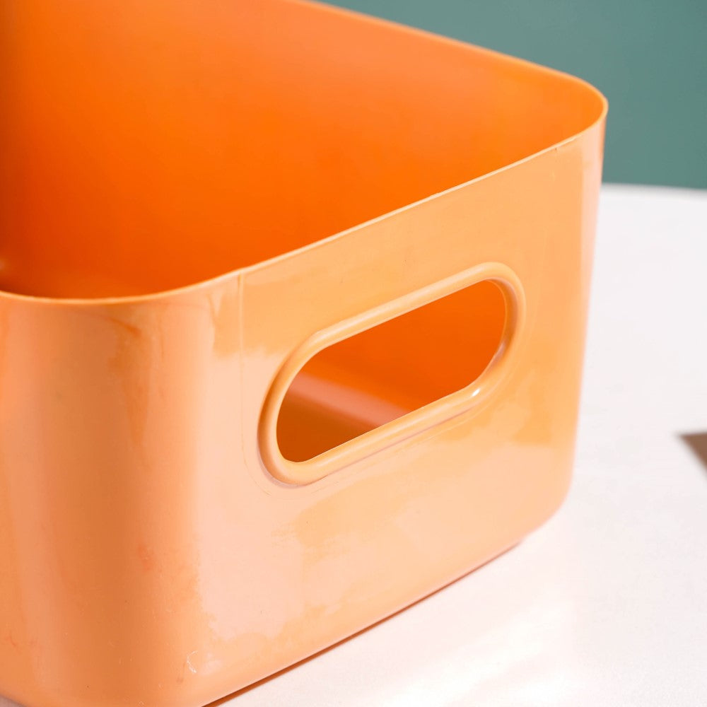Multipurpose Storage Basket Orange Set Of 2 11 Inch Nestasia