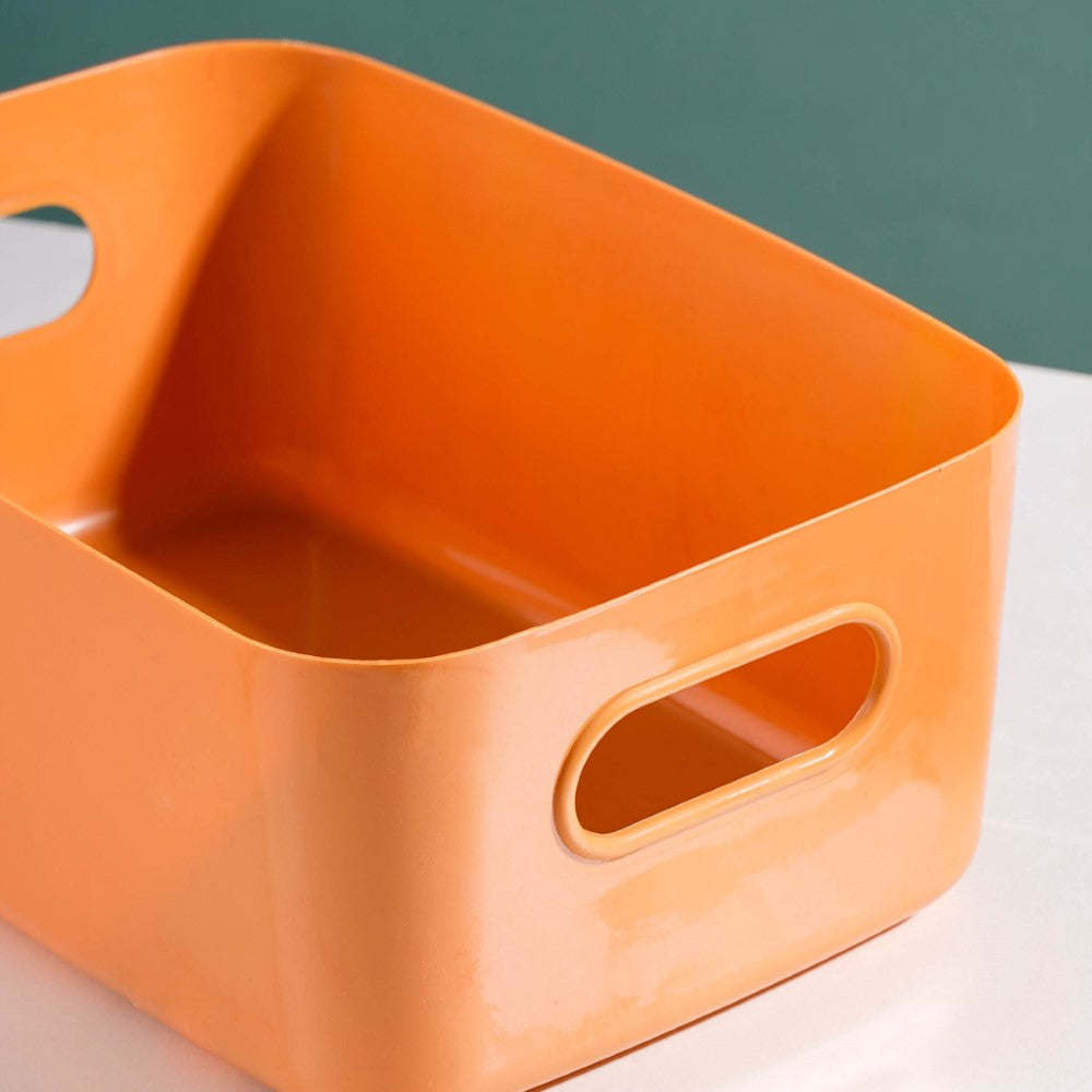 Multipurpose Storage Basket Orange Set Of 2 11 Inch Nestasia
