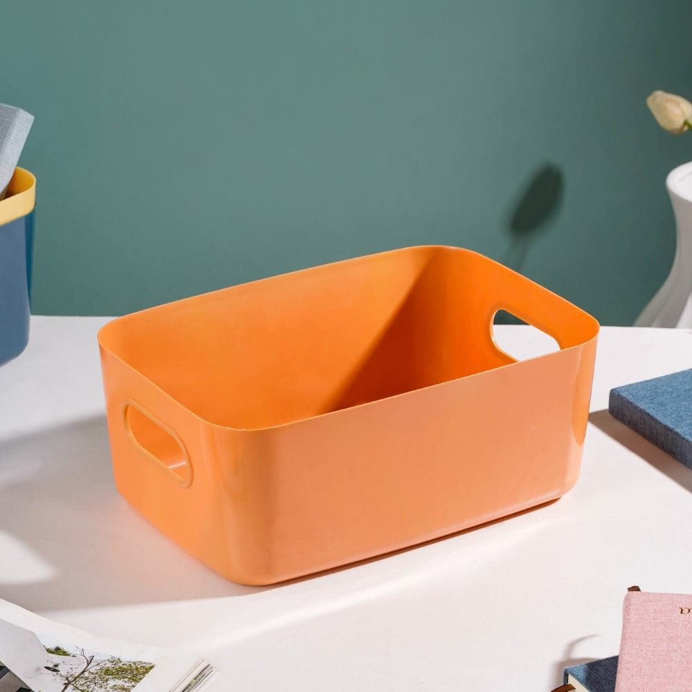 Multipurpose Storage Basket Orange Set Of 2 11 Inch Nestasia