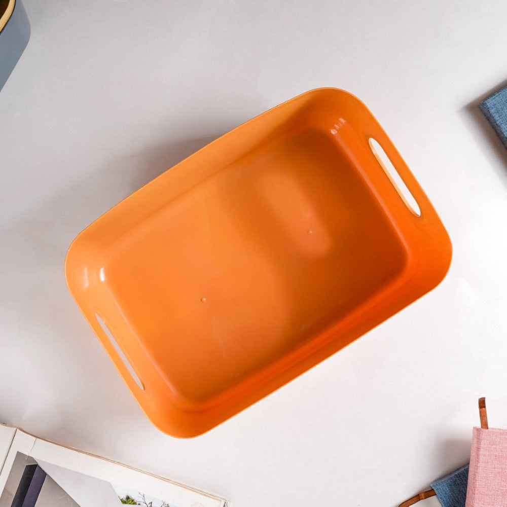 Multipurpose Storage Basket Orange Set Of 2 11 Inch Nestasia