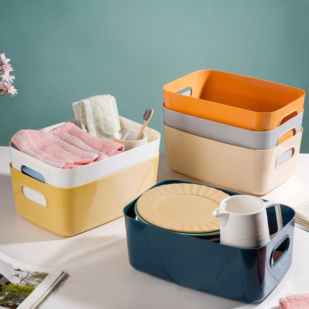 Multipurpose Storage Basket Orange Set Of 2 11 Inch Nestasia