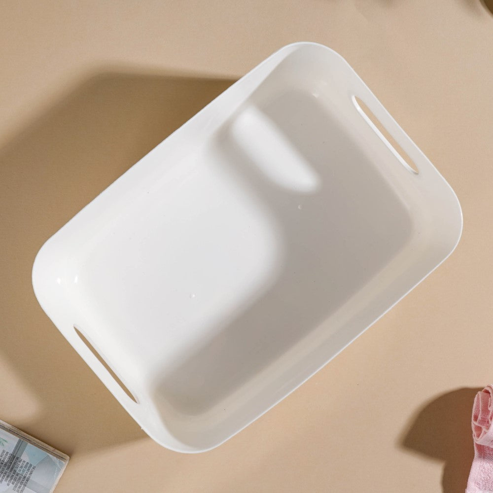 Essentials Storage Basket White Set Of 2 11 Inch Nestasia