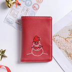 Snowman Embroidered Passport Cover Red Nestasia