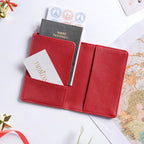 Snowman Embroidered Passport Cover Red Nestasia