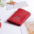 Snowman Embroidered Passport Cover Red Nestasia