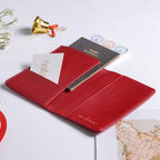 Snowman Embroidered Passport Cover Red Nestasia