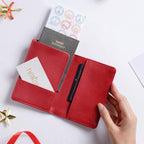 Snowman Embroidered Passport Cover Red Nestasia