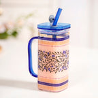 Sapphire Sipper With Straw Set Of 2 In Gift Box Nestasia