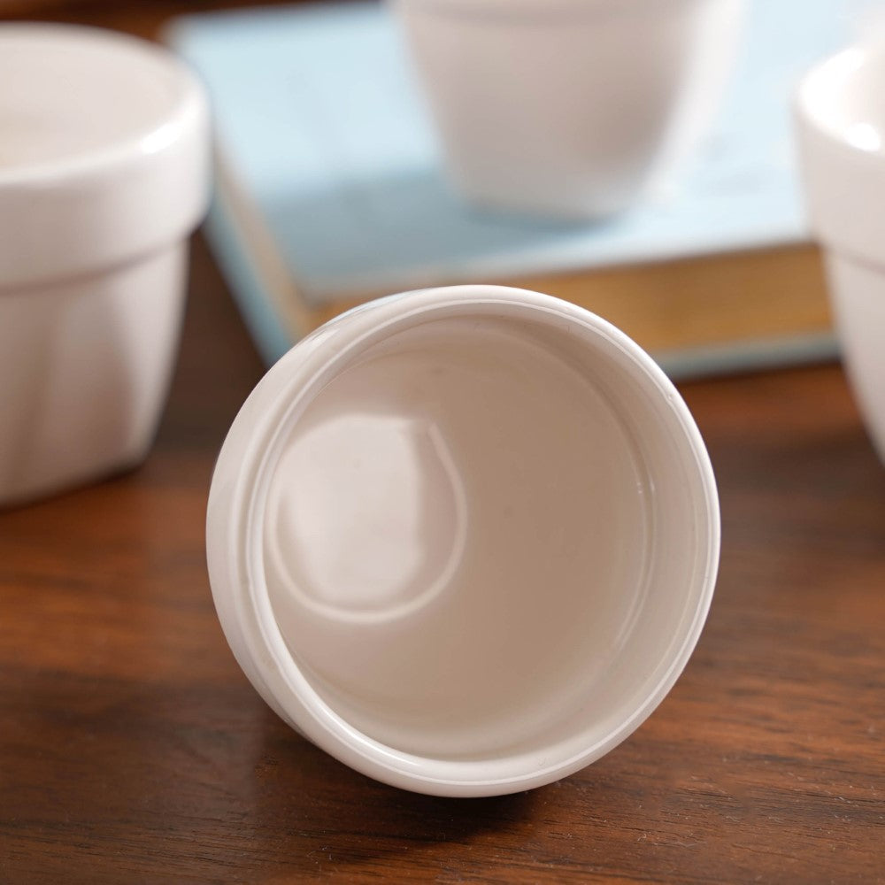 Modern Mini Pot For Decor White Set of 4 Nestasia