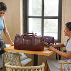 Wanderlust Duffle Bag Brown Large 17x9 Inch Nestasia
