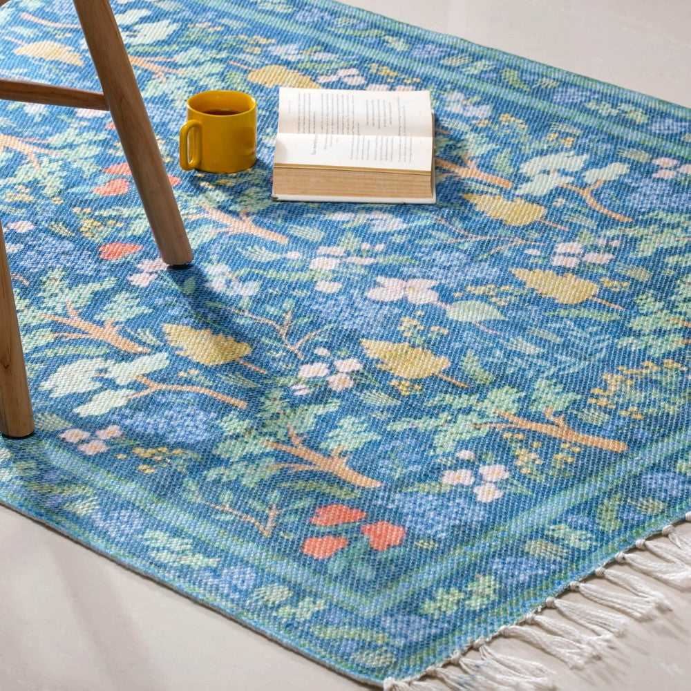 Tree Grove Floor Carpet Blue Nestasia