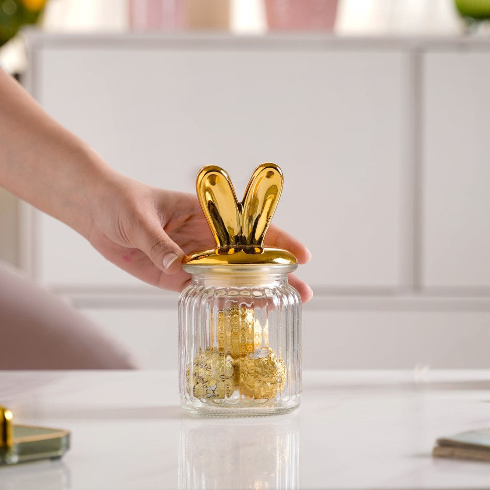 Glass Jar With Bunny Lid Nestasia