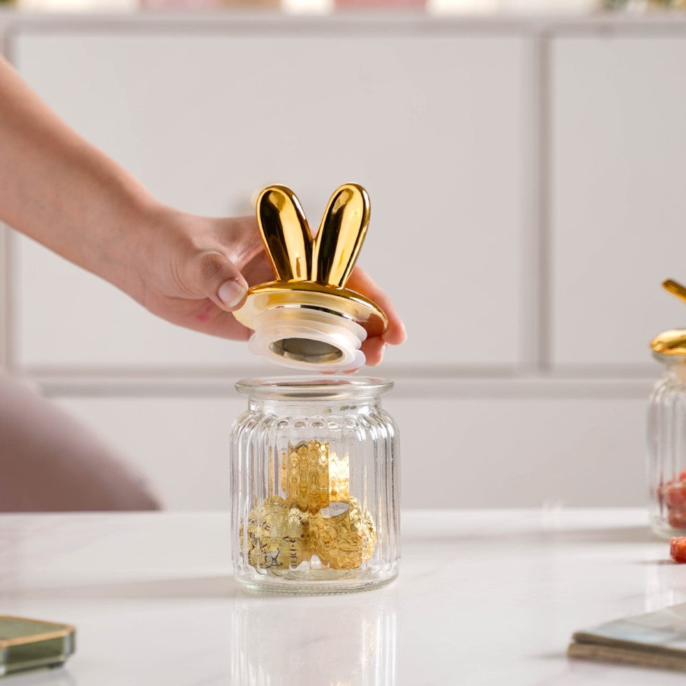Glass Jar With Bunny Lid Nestasia