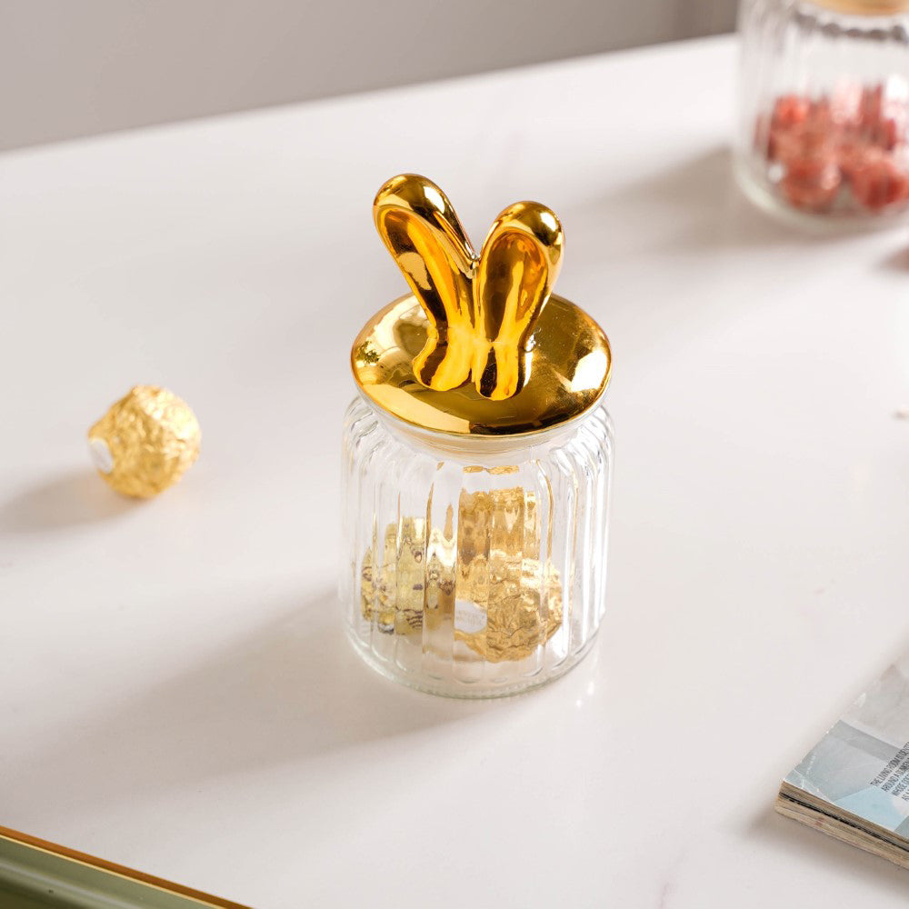 Glass Jar With Bunny Lid Nestasia