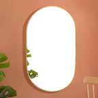 Living Room Oval Mirror Gold Large Nestasia