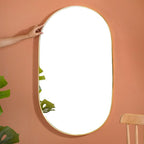 Living Room Oval Mirror Gold Large Nestasia