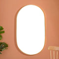 Living Room Oval Mirror Gold Large Nestasia