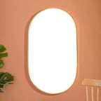 Living Room Oval Mirror Gold Large Nestasia