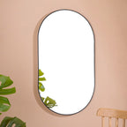 Wall Hanging Oval Mirror Black Large Nestasia