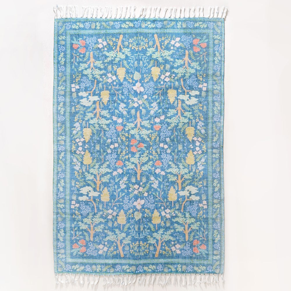 Tree Grove Floor Carpet Blue Nestasia