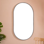 Wall Hanging Oval Mirror Black Large Nestasia