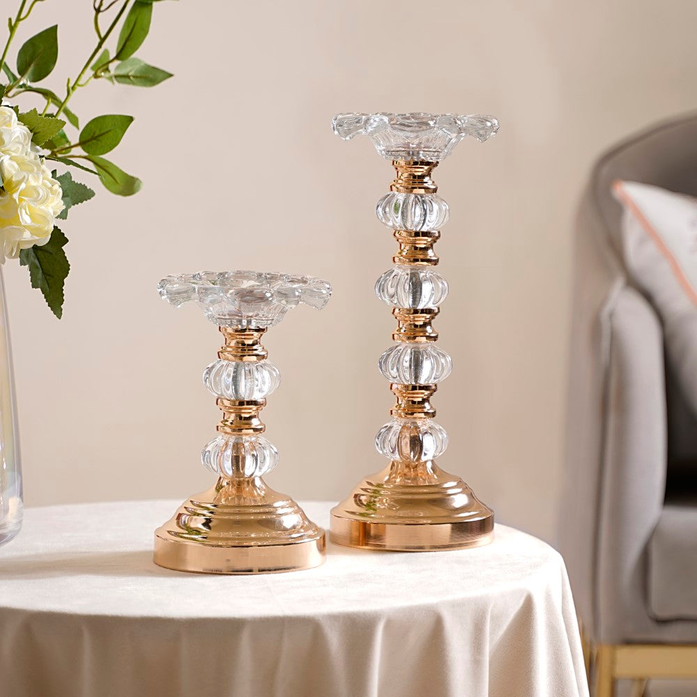 Crystal Luxury Candle Stand Set Of 2 Nestasia