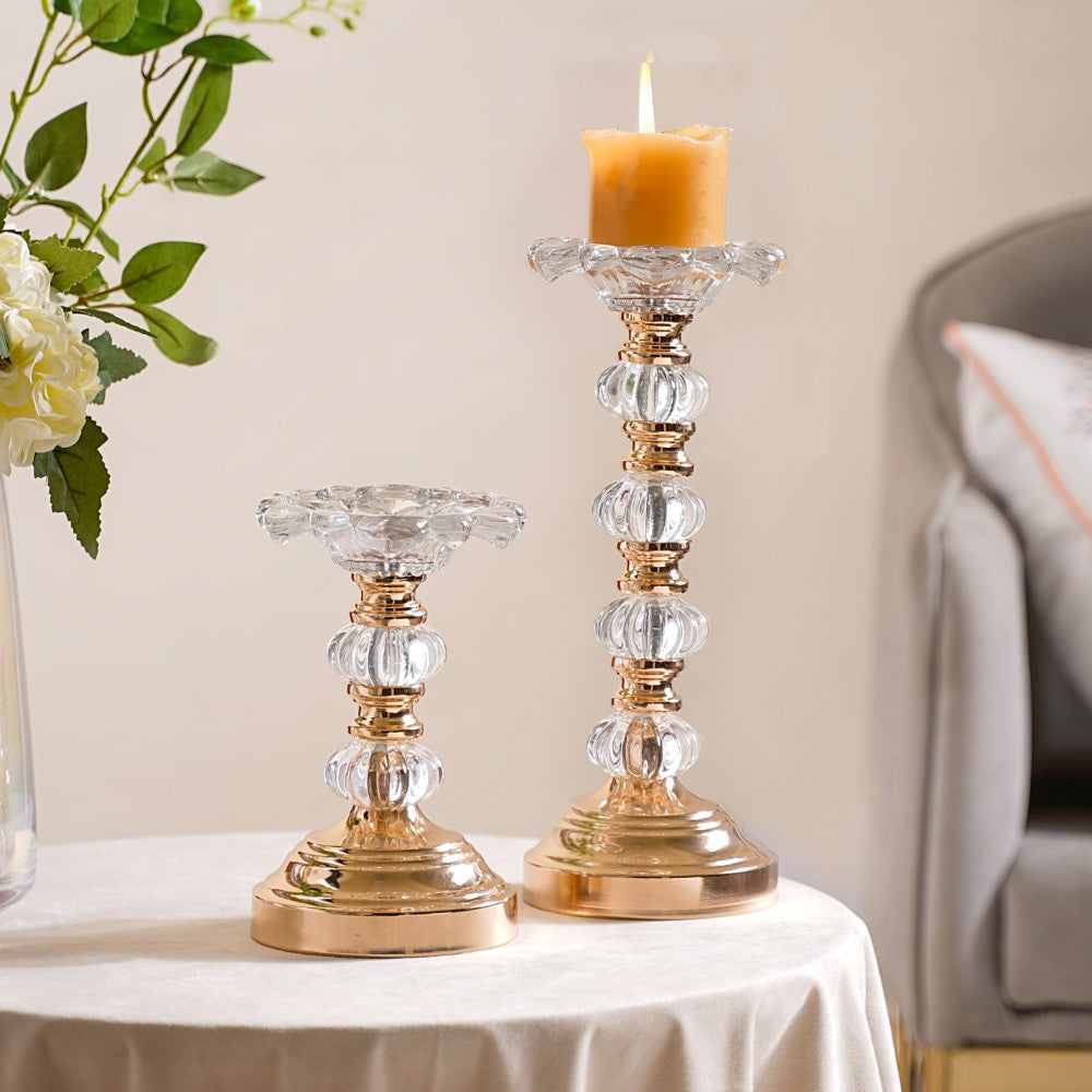 Crystal Luxury Candle Stand Set Of 2 Nestasia