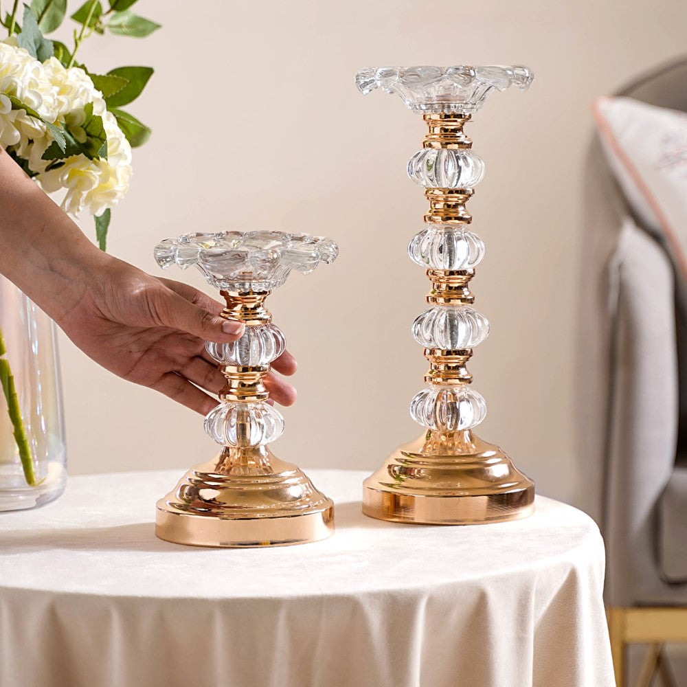 Crystal Luxury Candle Stand Set Of 2 Nestasia