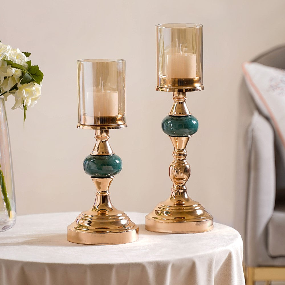 Emerald Decorative Candle Holder Set Of 2 Nestasia
