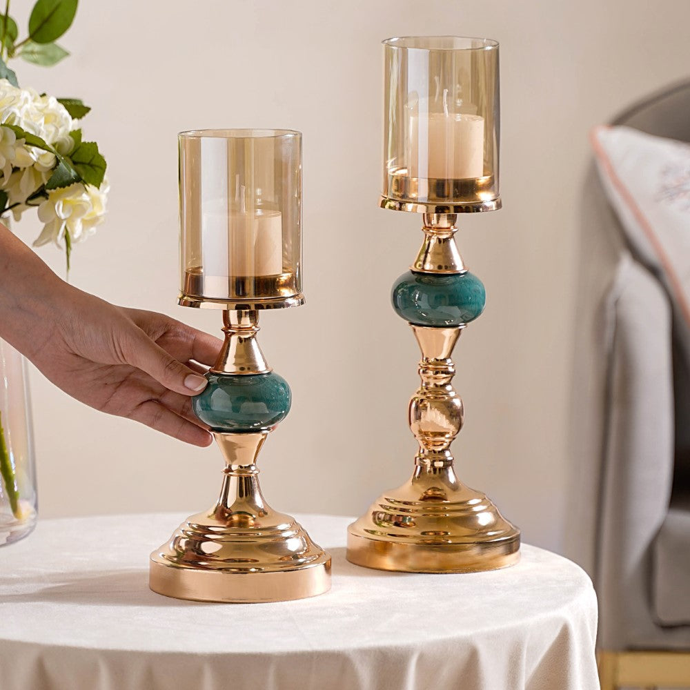 Emerald Decorative Candle Holder Set Of 2 Nestasia