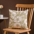 Fiore Sofa Cushion Cover Green 16x16 Inch Nestasia