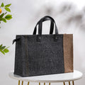 Eco Friendly Jute Lunch Bag Black And Beige 15 x 10 Inch Nestasia