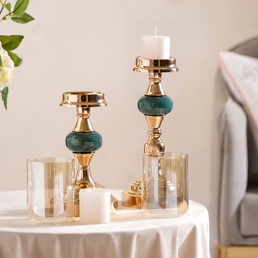 Emerald Decorative Candle Holder Set Of 2 Nestasia