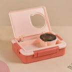Bento Lunch Box With 4 Compartments Pink 1000ml Nestasia