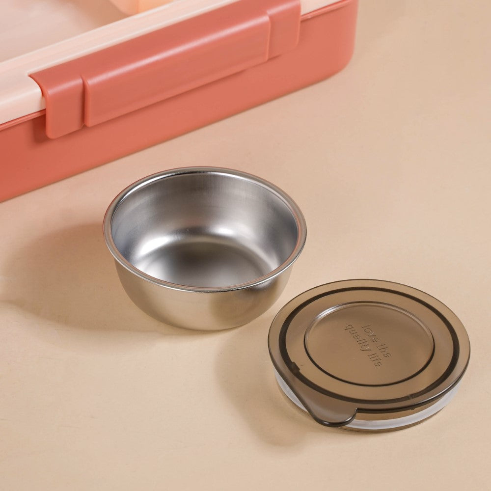 Bento Lunch Box With 4 Compartments Pink 1000ml Nestasia
