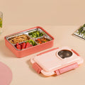 Bento Lunch Box With 4 Compartments Pink 1000ml Nestasia