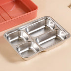 Bento Lunch Box With 4 Compartments Pink 1000ml Nestasia