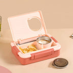 Bento Lunch Box With 4 Compartments Pink 1000ml Nestasia