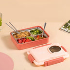 Bento Lunch Box With 4 Compartments Pink 1000ml Nestasia