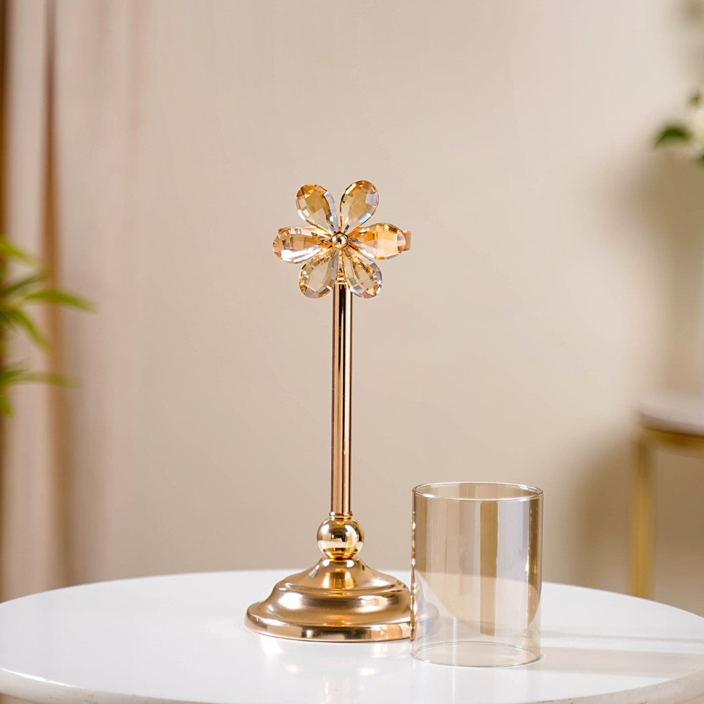 Crystal Flower Candle Holder Set Of 2 Nestasia