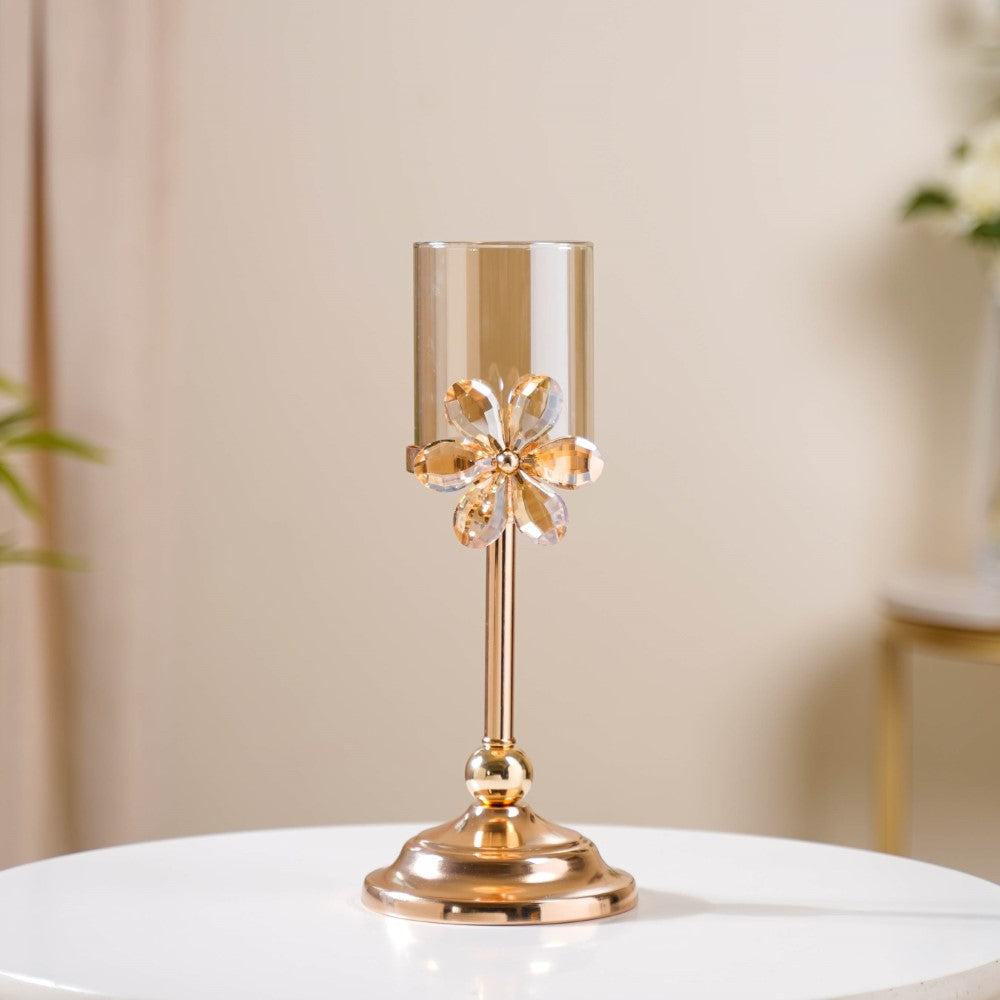 Crystal Flower Candle Holder Set Of 2 Nestasia