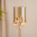 Crystal Flower Candle Holder Set Of 2 Nestasia