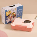 Bento Lunch Box With 4 Compartments Pink 1000ml Nestasia
