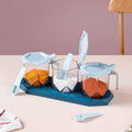 Spice Containers With Spoons Set Of 3 Blue Nestasia