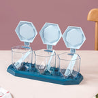 Spice Containers With Spoons Set Of 3 Blue Nestasia
