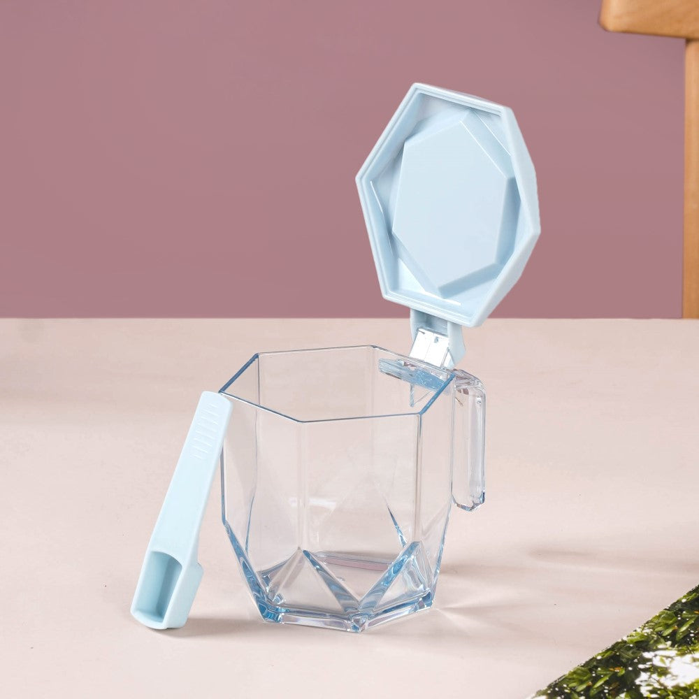 Spice Containers With Spoons Set Of 3 Blue Nestasia