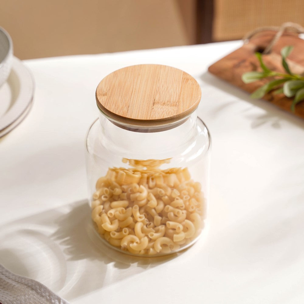 Clear Glass Airtight Container With Lid Small 1.2 L Nestasia